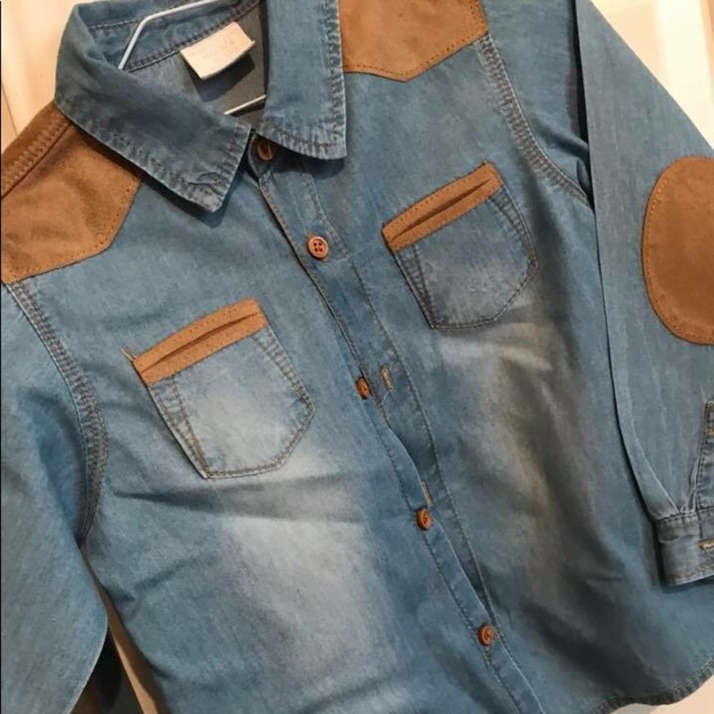 Toddler Jean Suede Button Down, 3T-4T